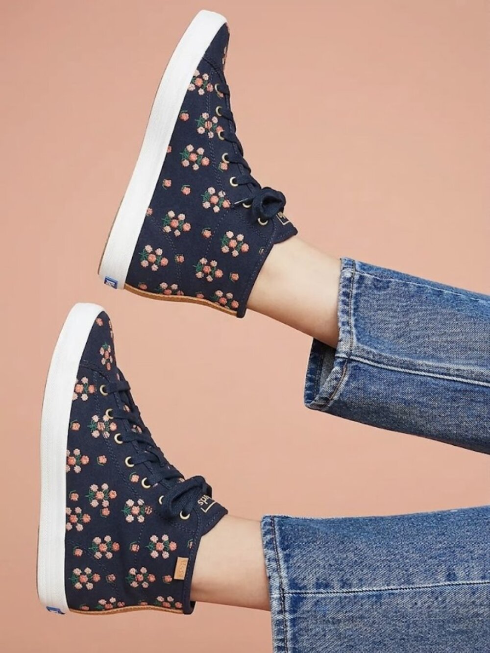 Anthropologie NEW Keds Rifle Paper Posy Kickstart Sneakers Floral Embroidery 9.5